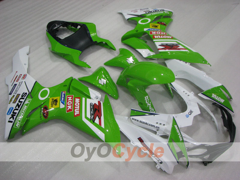 Injection Fairing kit for 11-26 GSX R750 - Green, White - MICHELIN, MOTUL #OYO87903194 Main image