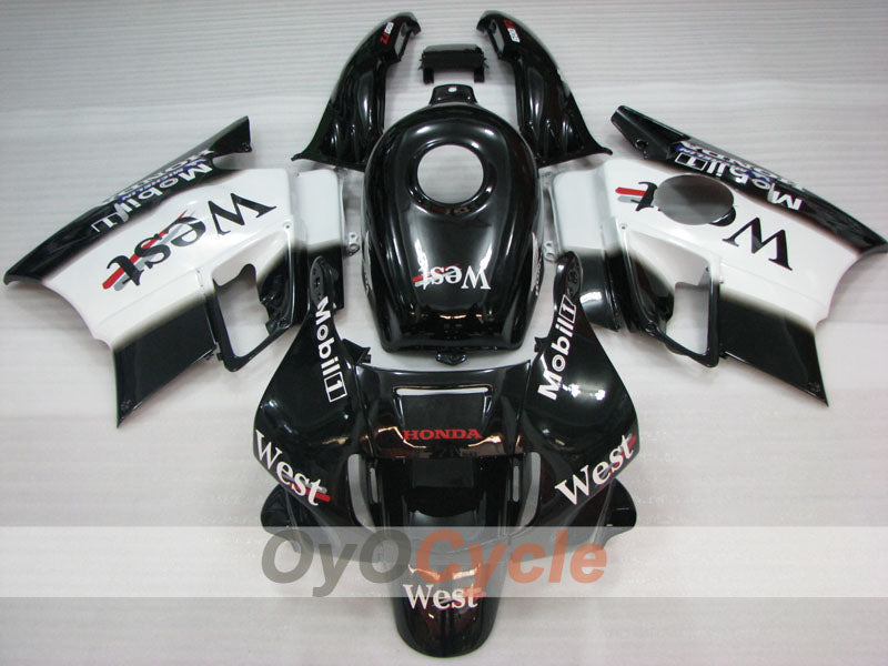 Fairing kit for 91-94 Honda CBR600 F2 - White, Black - West #OYO87904769 Secondary image