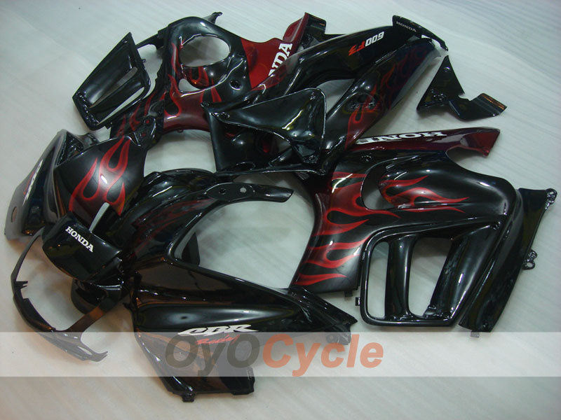 Injection Fairing kit for 95-96 CBR600F3 - Red, Black - Flame #OYO87904777 Main image