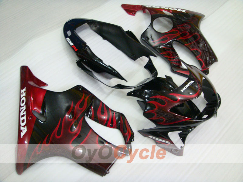Injection Fairing kit for 99-00 CBR600F4 - Red, Black - Flame #OYO87900110 Main image