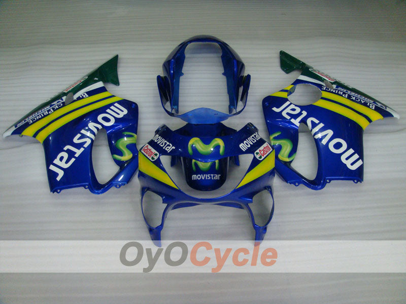 Injection Fairing kit for 99-00 CBR600F4 - Yellow, White - Castrol, Movistar #OYO87900116 Secondary image