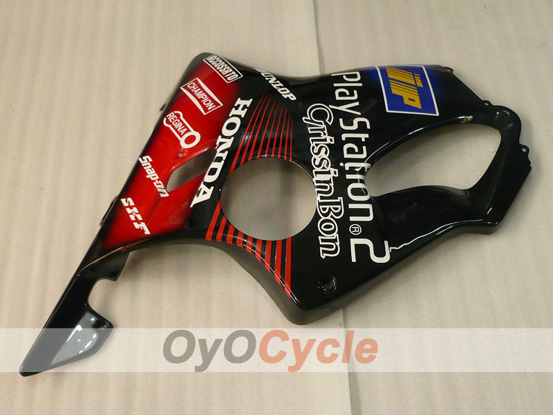 Injection Fairing kit for 99-00 CBR600F4 - Red, Black - DUNLOP, Play Station #OYO87900138