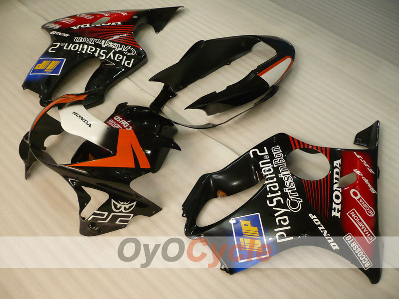 Injection Fairing kit for 99-00 CBR600F4 - Red, Black - DUNLOP, Play Station #OYO87900138