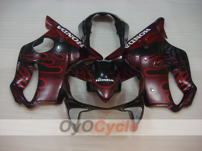 Injection Fairing kit for 04-07 CBR600F4i - Red, Black - Flame #OYO87904857 Secondary image