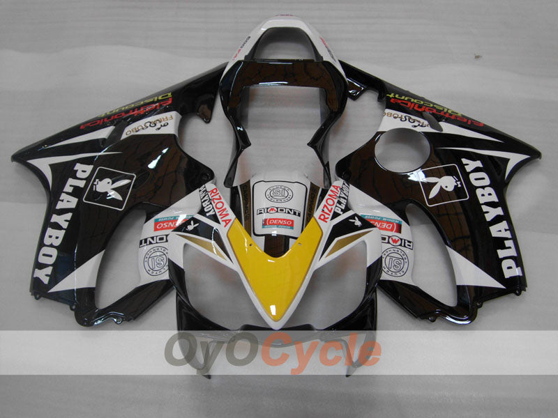 Injection Fairing kit for 01-03 CBR600F4i - White, Black - PlayBoy #OYO87904863
