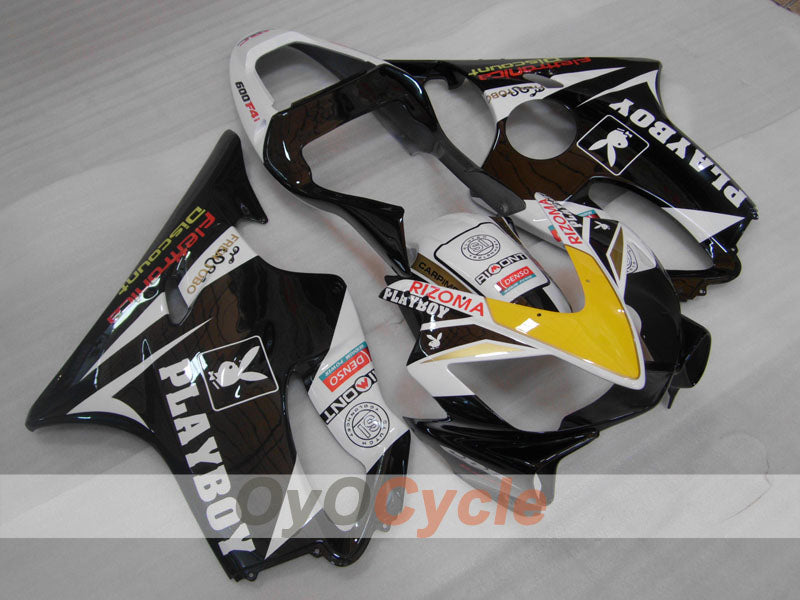 Injection Fairing kit for 01-03 CBR600F4i - White, Black - PlayBoy #OYO87904863