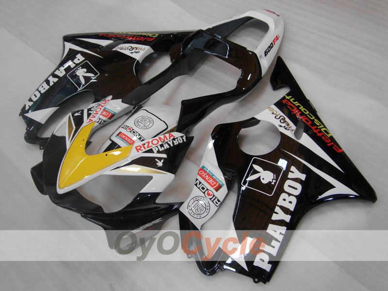 Injection Fairing kit for 01-03 CBR600F4i - White, Black - PlayBoy #OYO87904863