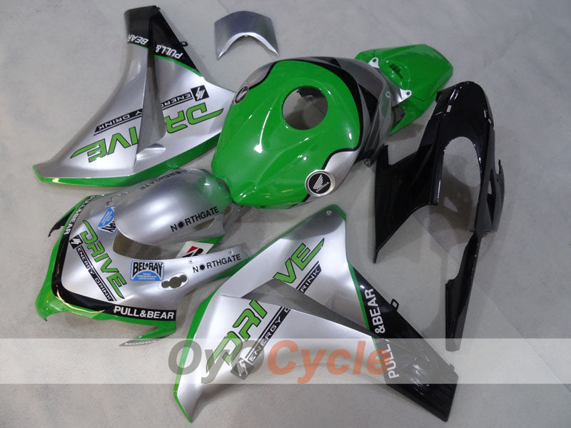 Injection Fairing kit for 08-11 CBR1000RR - Green, Silver - DRIVE #OYO87905016