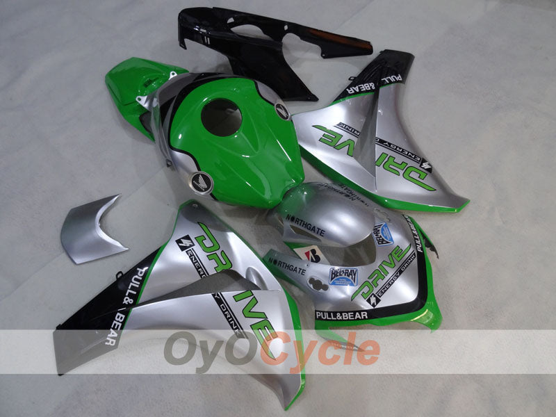 Injection Fairing kit for 08-11 CBR1000RR - Green, Silver - DRIVE #OYO87905016