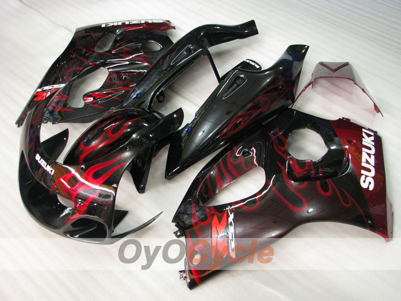 Fairing kit for 96-99 Suzuki GSXR750 - Orange, Black - Flame #OYO87905071 Main image