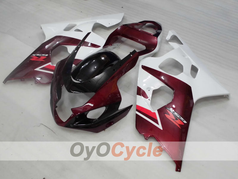 Injection Fairing kit for 04-05 GSX R750 - Red Wine Color, White - Factory Style #OYO87905275