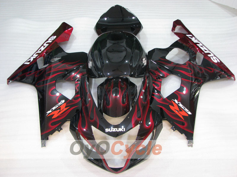Injection Fairing kit for 04-05 GSX R750 - Red, Black - Flame #OYO87905286 Secondary image