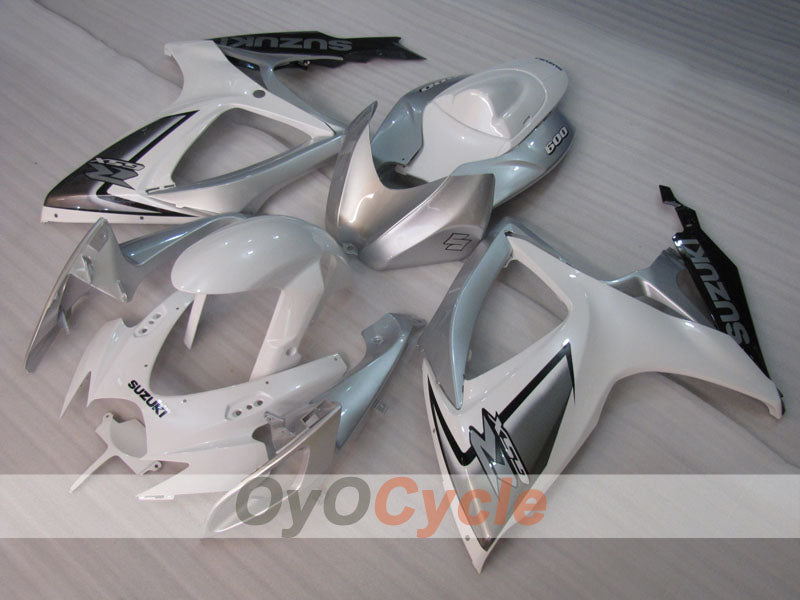 Injection Fairing kit for 06-07 GSX R600 - White, Silver - Factory Style #OYO87905321 Main image