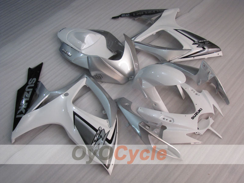 Injection Fairing kit for 06-07 GSX R750 - White, Silver - Factory Style #OYO87905357 Main image