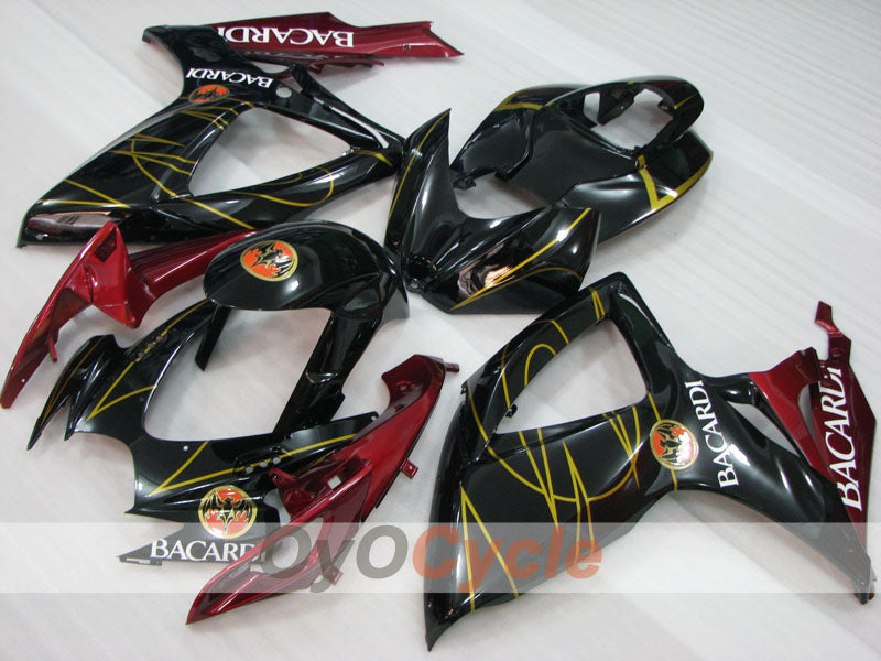 Injection Fairing kit for 06-07 GSX R750 - Red, Black - BACARDI #OYO87905360 Secondary image