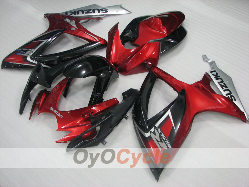 Injection Fairing kit for 06-07 GSX R750 - Red, Black - Factory Style #OYO87905361 Main image