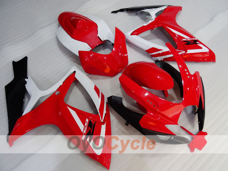 Injection Fairing kit for 06-07 GSX R750 - Red, White - Factory Style #OYO87905363 Main image