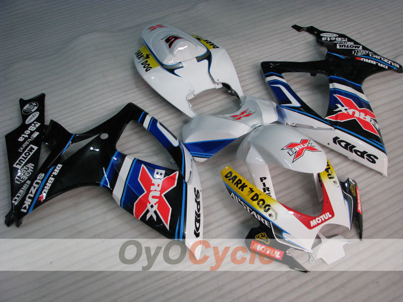Injection Fairing kit for 06-07 GSX R750 - White, Black - Dark Dog #OYO87905368 Main image