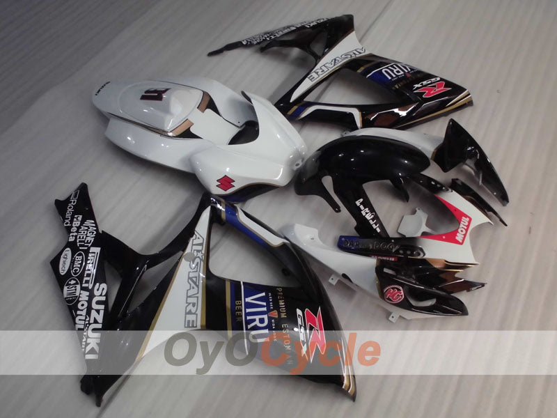 Injection Fairing kit for 06-07 GSX R600 - White, Black - MOTUL, VIRU #OYO87905338 Main image