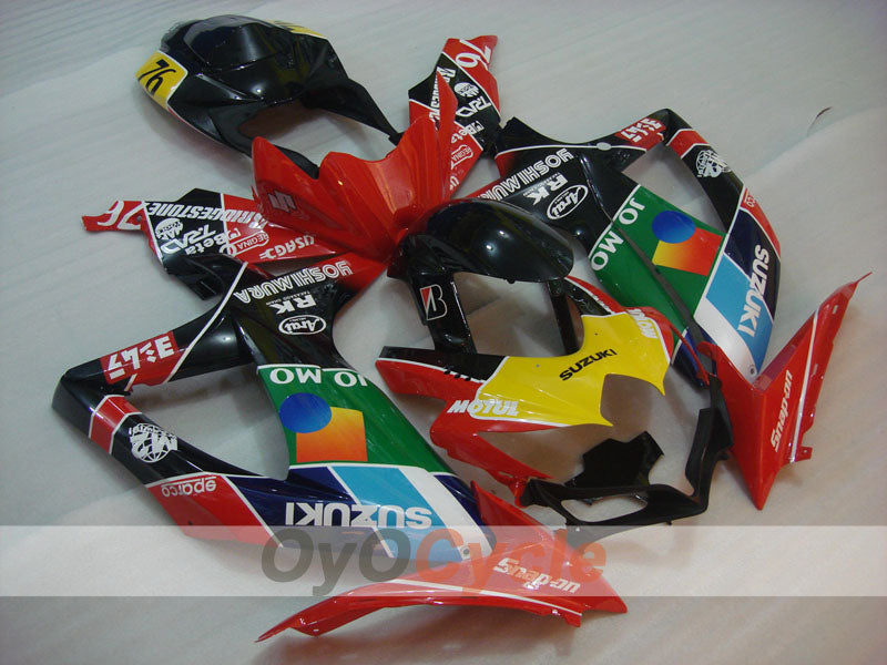 Injection Fairing kit for 08-10 GSX R600 - Red, Black - RK #OYO87905378 Main image