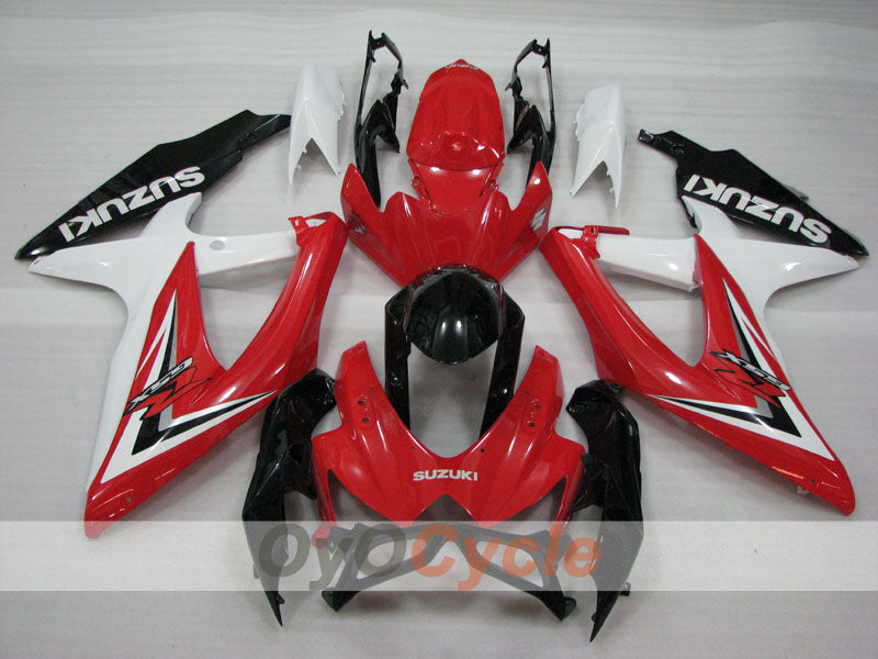 Injection Fairing kit for 08-10 GSX R600 - Red, White - Factory Style #OYO87905382