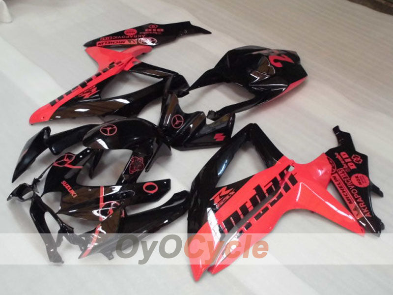 Injection Fairing kit for 08-10 GSX R750 - Red, Black - Jordan #OYO87905426 Secondary image