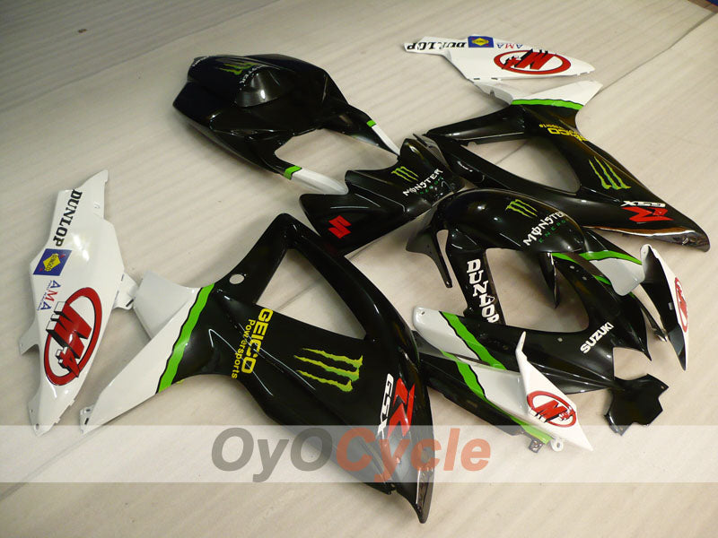 Injection Fairing kit for 08-10 GSX R750 - White, Black - Monster #OYO87905431 Main image