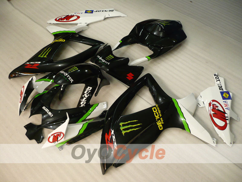 Injection Fairing kit for 08-10 GSX R750 - White, Black - Monster #OYO87905431 Secondary image