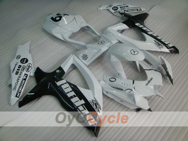 Injection Fairing kit for 08-10 GSX R750 - White, Black - Jordan #OYO87905433 Secondary image