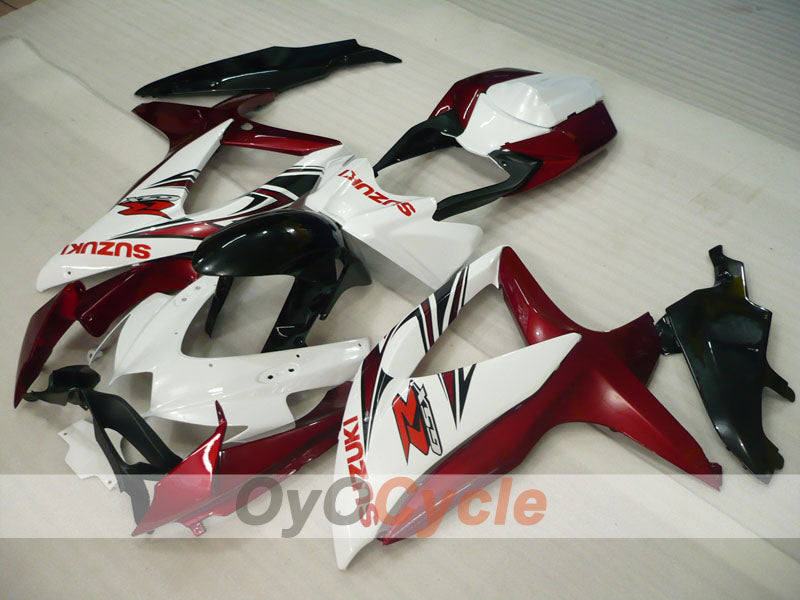 Injection Fairing kit for 08-10 GSX R750 - Red Wine Color, White - Factory Style #OYO87905437 Secondary image