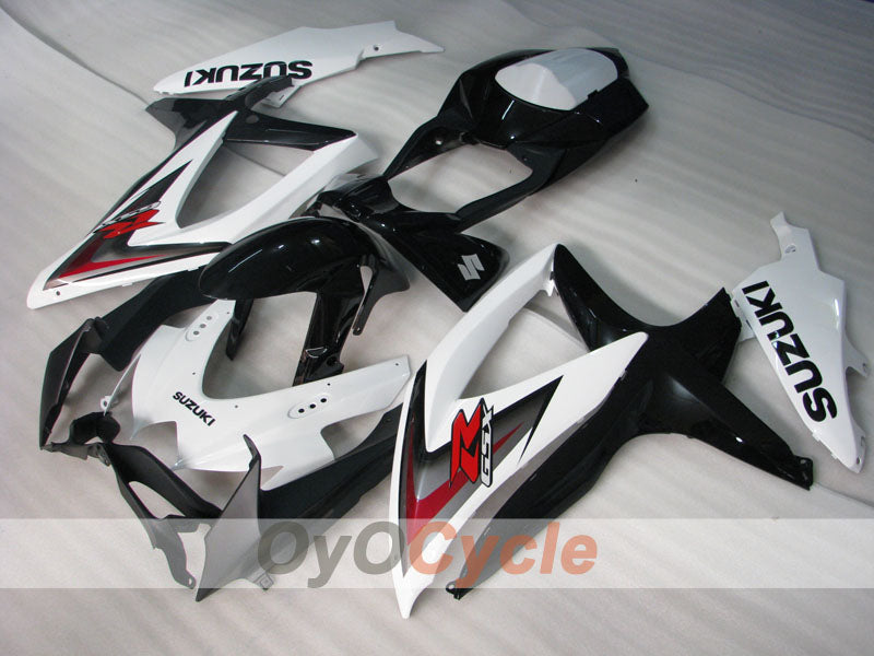 Injection Fairing kit for 08-10 GSX R600 - White, Black - Factory Style #OYO87905394 Main image