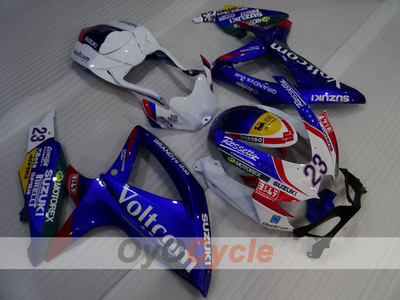 Injection Fairing kit for 08-10 GSX R600 - Blue, White - VIRU #OYO87905399 Main image