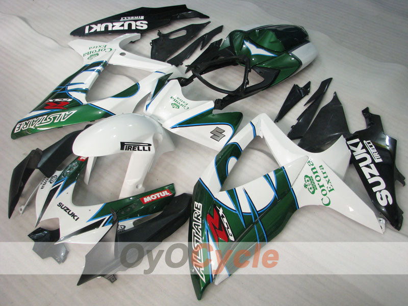 Injection Fairing kit for 08-10 GSX R600 - Green, White - Corona #OYO87905401 Secondary image