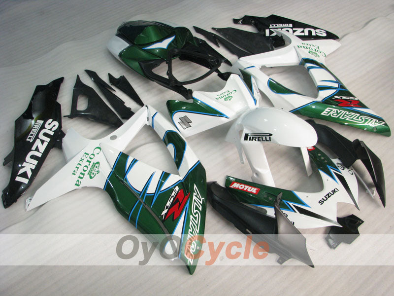 Injection Fairing kit for 08-10 GSX R600 - Green, White - Corona #OYO87905401 Main image