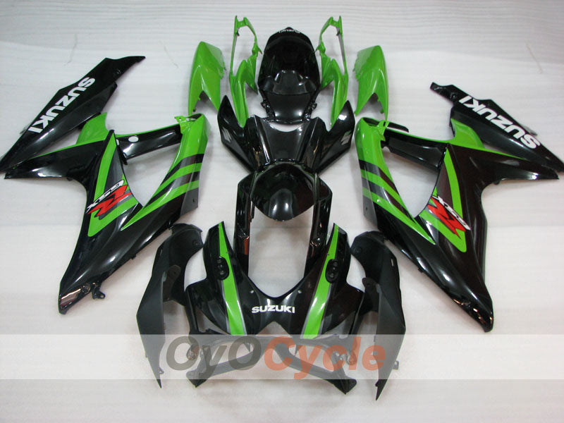 Injection Fairing kit for 08-10 GSX R600 - Green, White, Black - Factory Style #OYO87905404 Main image