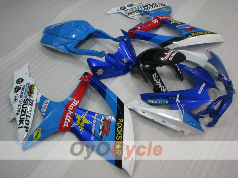 Injection Fairing kit for 08-10 GSX R750 - Blue, Black - Rockstar #OYO87905449 Main image