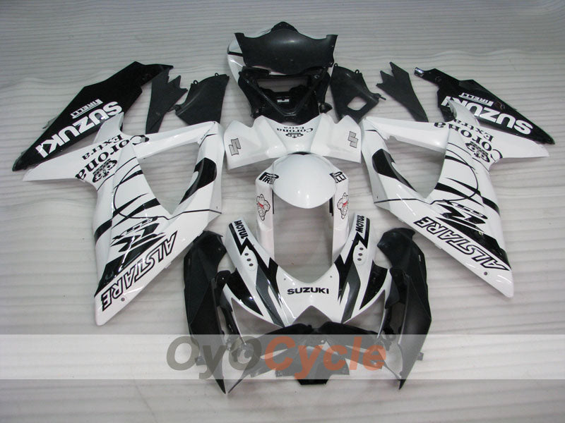 Injection Fairing kit for 08-10 GSX R600 - White, Black - Corona #OYO87905411