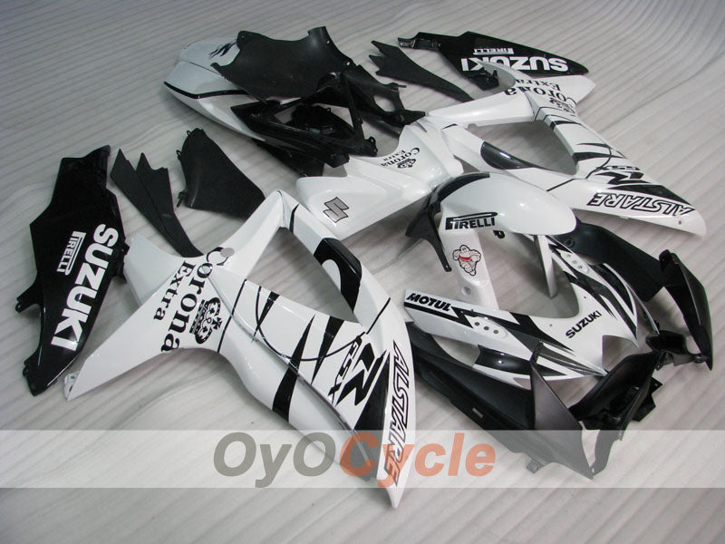 Injection Fairing kit for 08-10 GSX R600 - White, Black - Corona #OYO87905411 Main image
