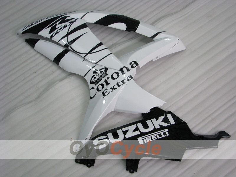 Injection Fairing kit for 08-10 GSX R600 - White, Black - Corona #OYO87905411
