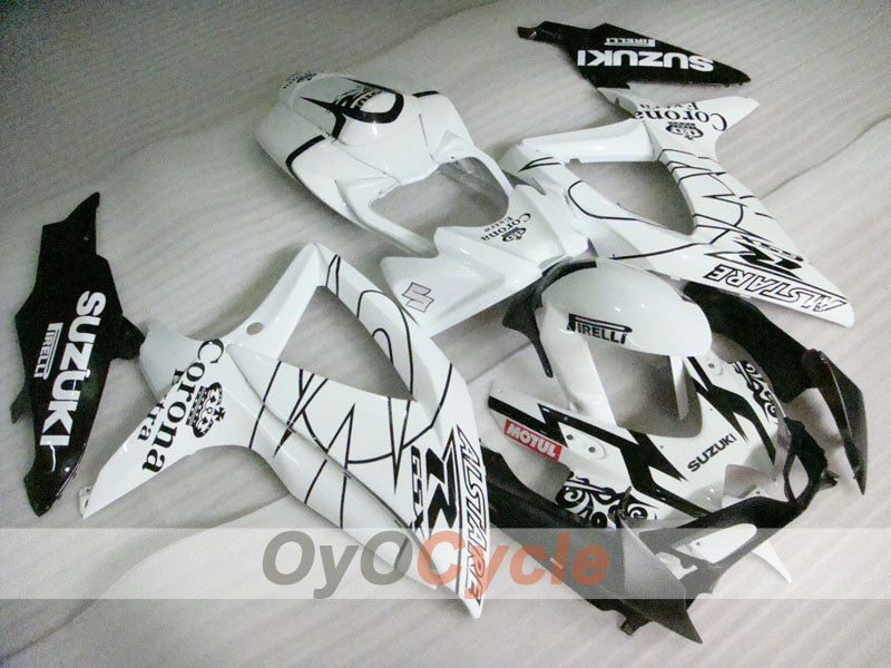 Injection Fairing kit for 08-10 GSX R600 - White, Black - Corona #OYO87905412 Main image