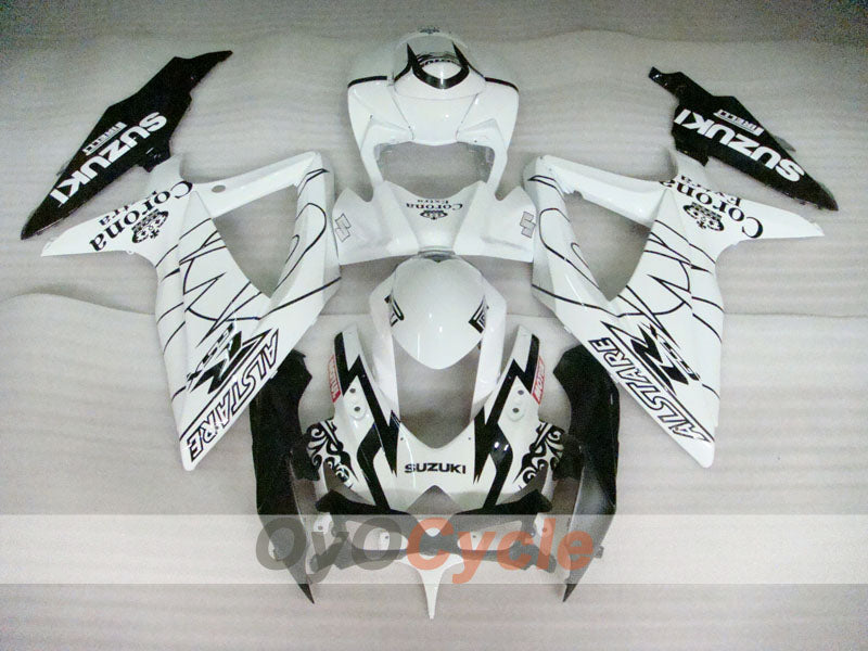 Injection Fairing kit for 08-10 GSX R600 - White, Black - Corona #OYO87905412