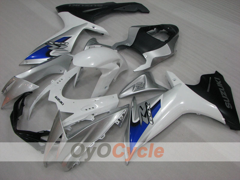Injection Fairing kit for 11-26 GSX R600 - White, Silver - Factory Style #OYO87905474 Main image