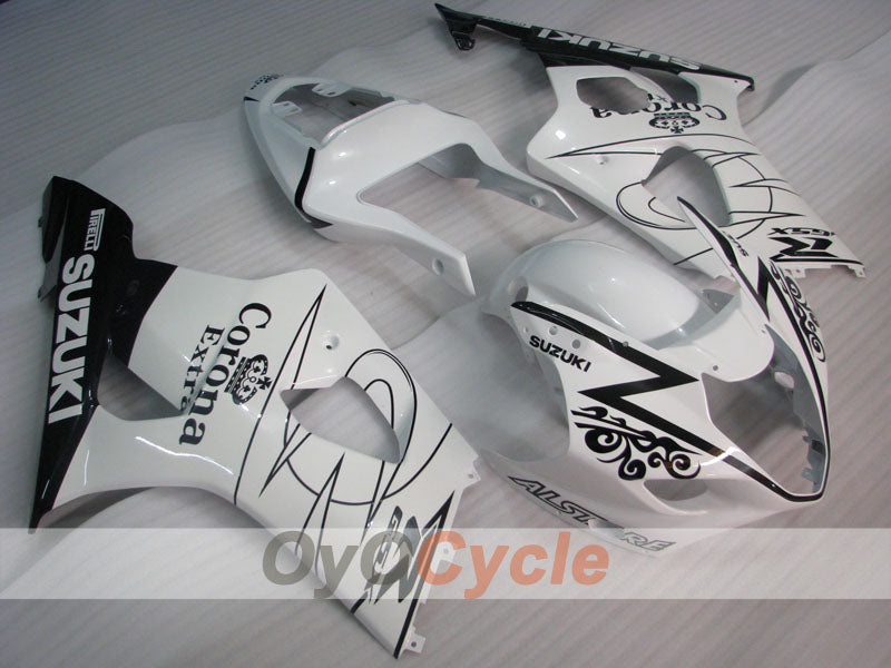 Injection Fairing kit for 03-04 GSX R1000 - White, Black - Corona #OYO87905504 Main image