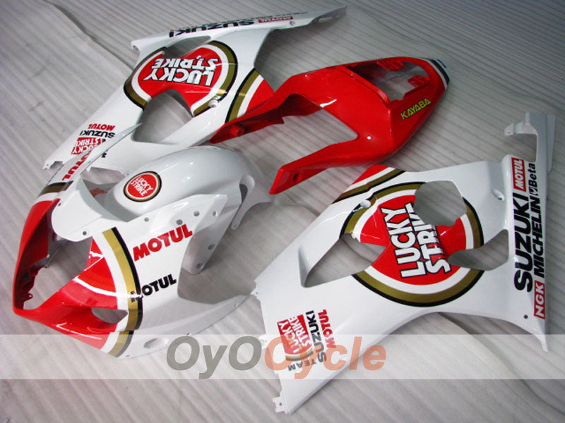 Injection Fairing kit for 03-04 GSX R1000 - Red, White - Lucky Strike #OYO87905505 Main image