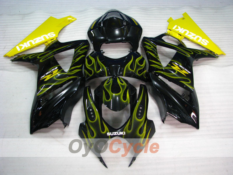 Injection Fairing kit for 07-08 GSX R1000 - Yellow, Black - Flame #OYO87905527 Secondary image