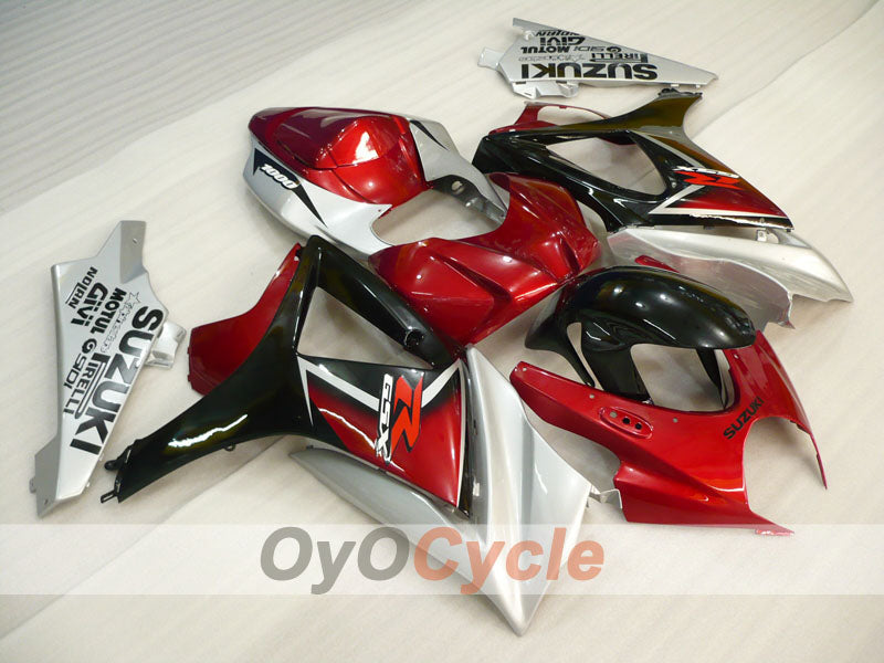 Injection Fairing kit for 07-08 GSX R1000 - Red, Black, Grey - MOTUL #OYO87905532 Main image