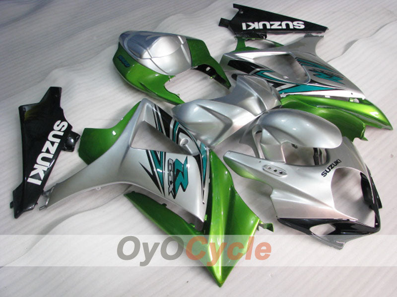 Injection Fairing kit for 07-08 GSX R1000 - Green, Silver - Factory Style #OYO87905533 Main image