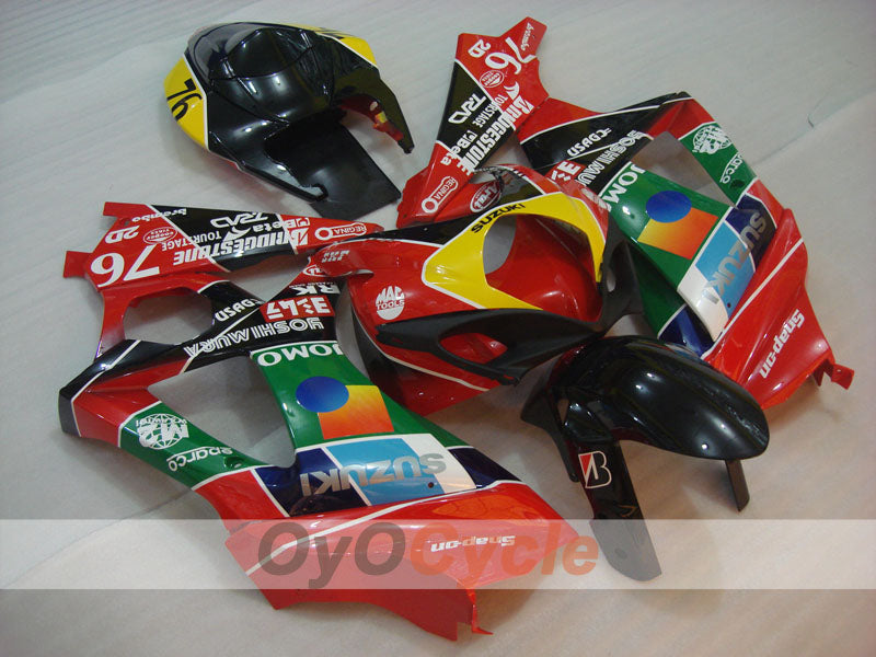 Injection Fairing kit for 07-08 GSX R1000 - Red, Black - JOMO #OYO87905538 Main image