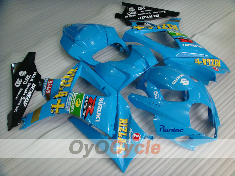 Injection Fairing kit for 07-08 GSX R1000 - Blue, Black - DUNLOP, Rizla+ #OYO87905542 Main image