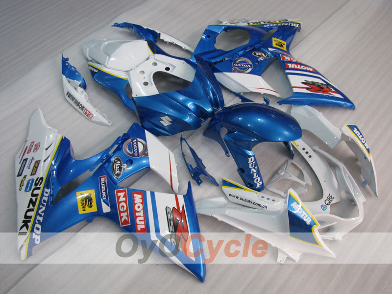Injection Fairing kit for 09-16 GSX R1000 - Blue, White - DUNLOP, MOTUL #OYO87905548 Main image